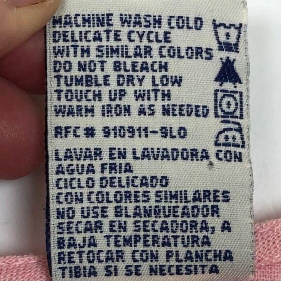 White Stag Vtg Y2K Pink Floral Appliqué Tank Top Women’s Large Linen Blend - Picture 8 of 8